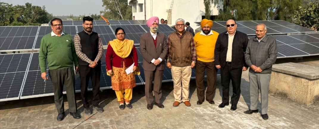 Solar energy system installed at the head office of Punjab Pollution Control Board